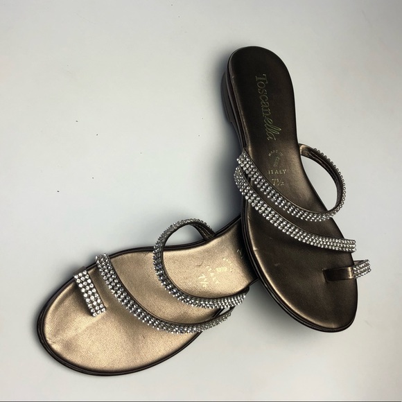 diamond toe ring sandals